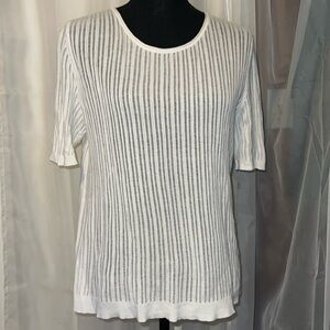 Eileen Fisher Organic Cotton White SS Top